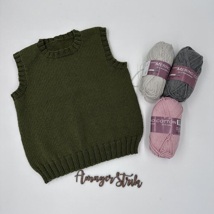 Basic vest i str. 4 år i Merino cotton
