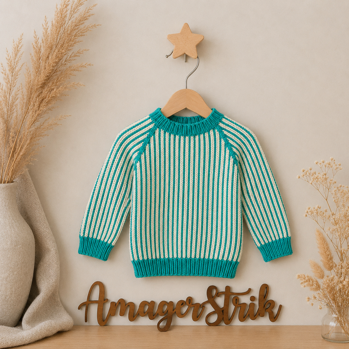 Strikkekits til Skagen sweater i Chunky blød bomuld.