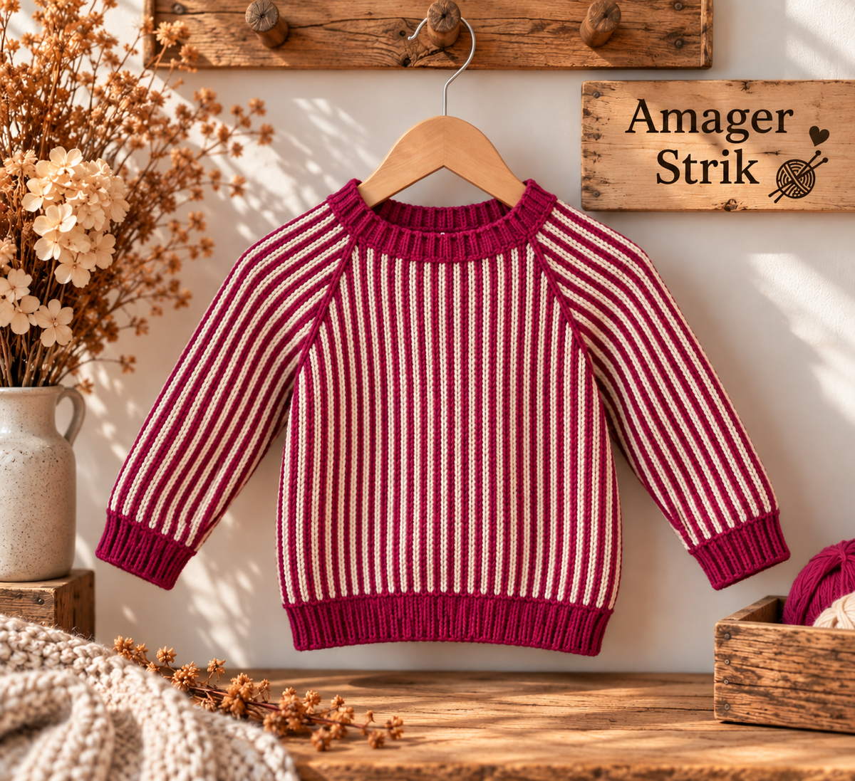 Strikkekits til Skagen sweater i Chunky blød bomuld.