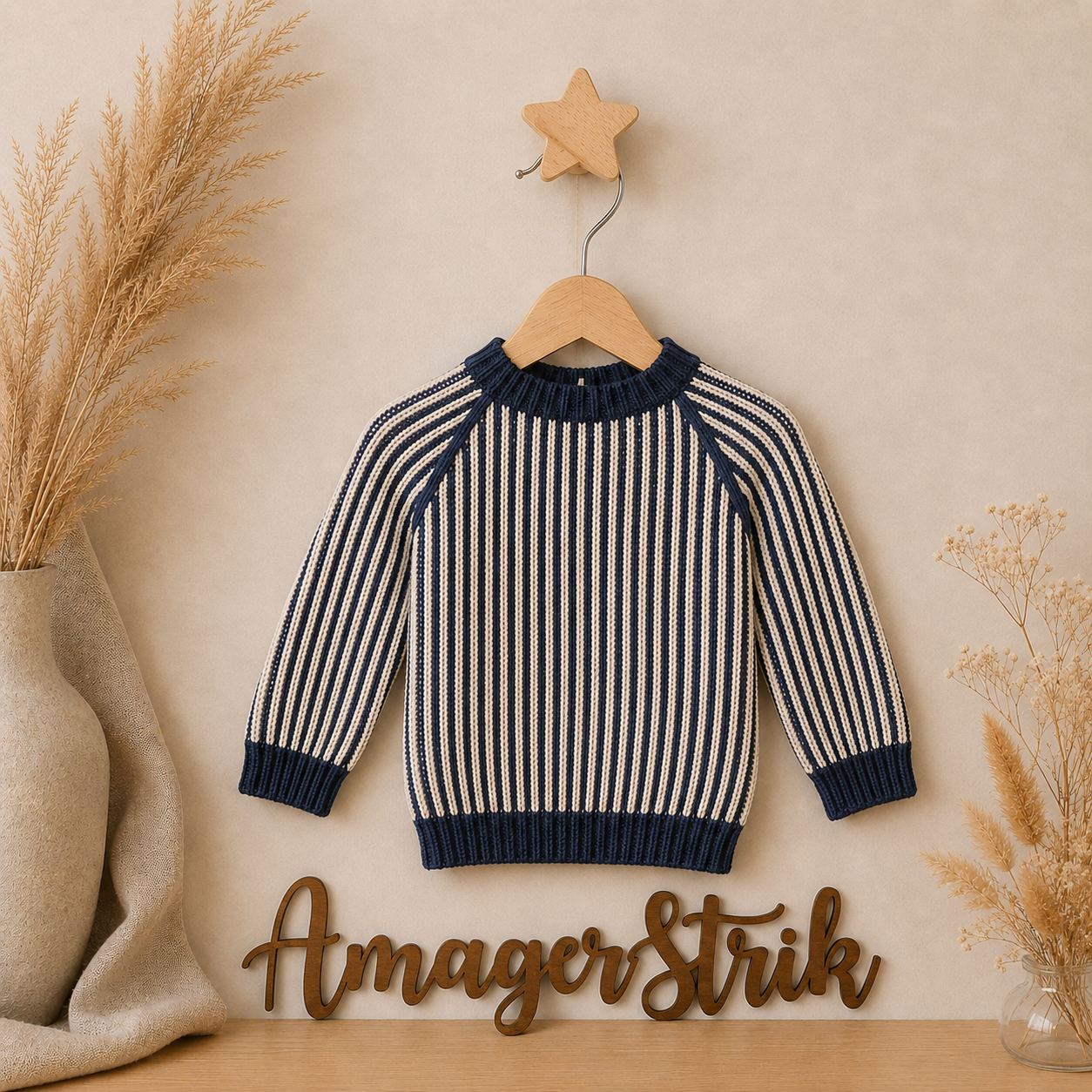 Strikkekits til Skagen sweater i Chunky blød bomuld.