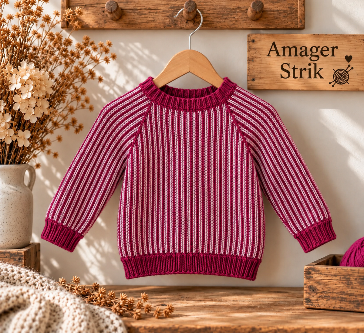 Strikkekits til Skagen sweater i Chunky blød bomuld.