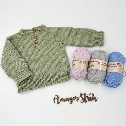 Strikkekits til Mælkedrenge sweater i Extrafine merino 150.
