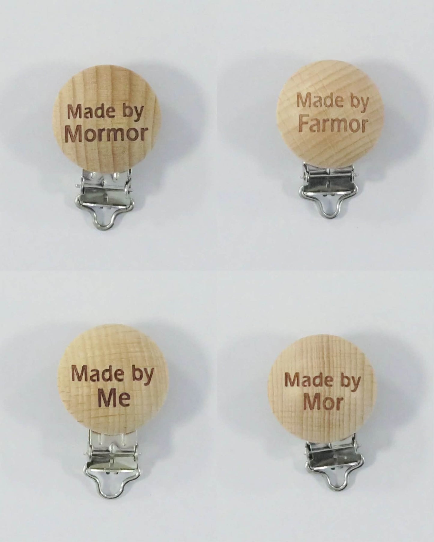 Træclips med made by