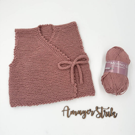 Slå om vest str. 6/9 mdr i Merino Cotton