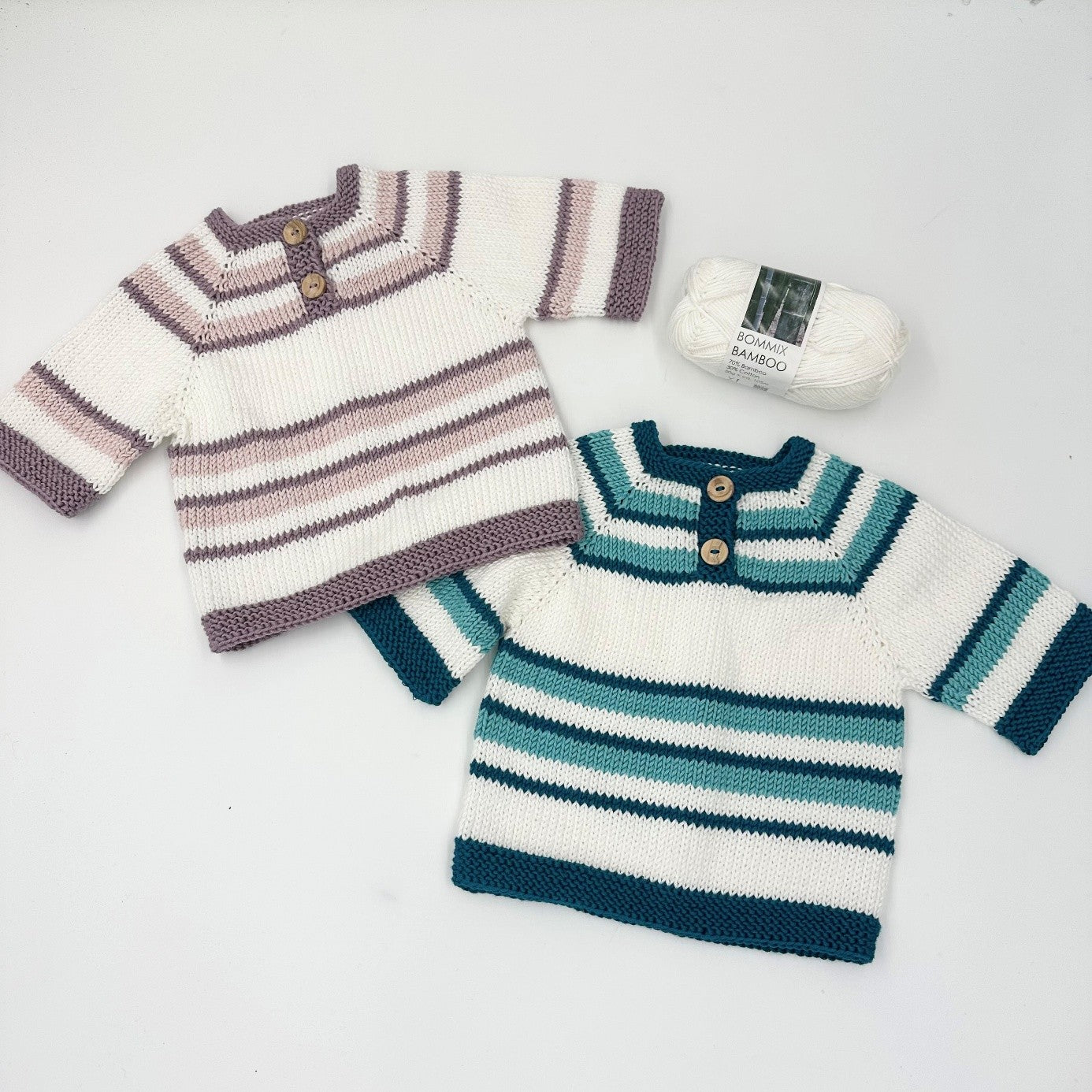 Strikkekits til Retro Tee i Bommix Bamboo