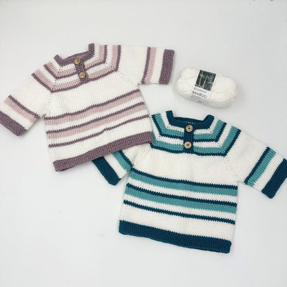 Strikkekits til Retro Tee i Bommix Bamboo