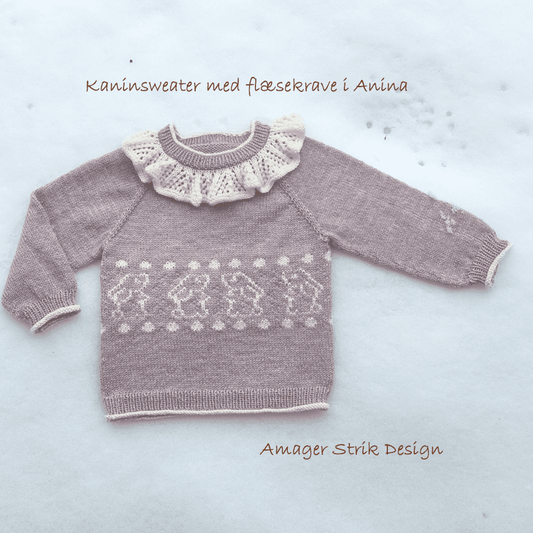 Opskrift til Kaninsweater med flæsekrave