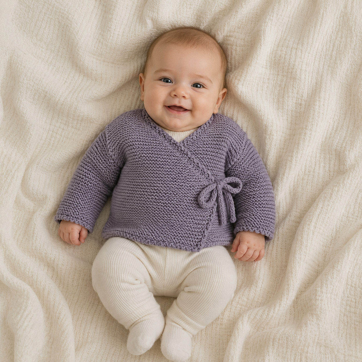 Strikkekits til Slå om trøje i Merino Cotton
