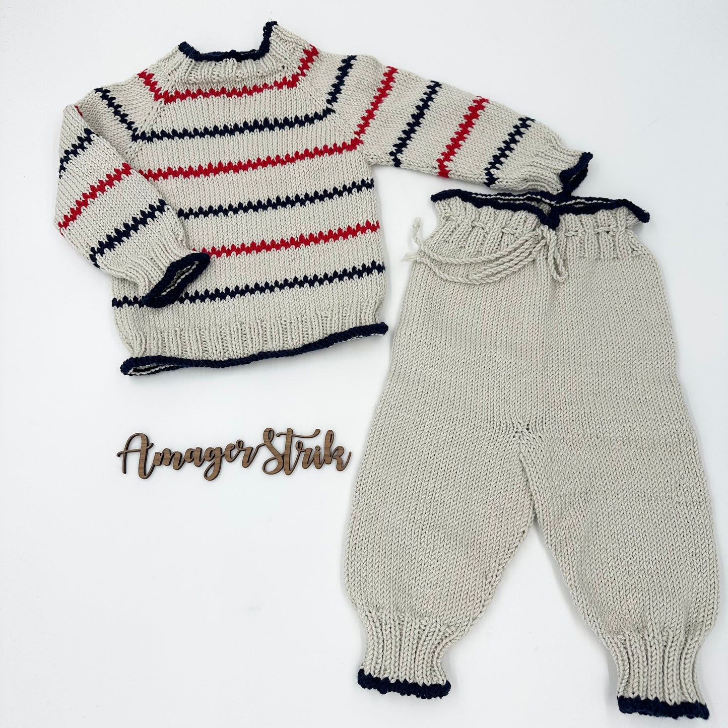 Pippi sæt str.6/9 mdr i Merino Cotton.
