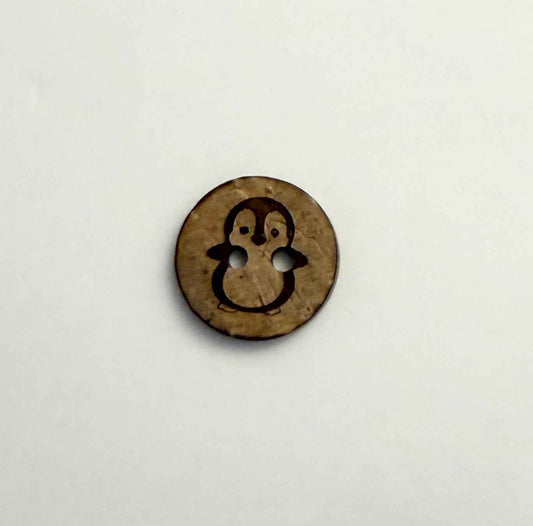 Kokos knap med Pindvin i 15 mm