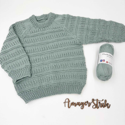 Struktur sweater str.2/3 år i Chunky blød bomuld
