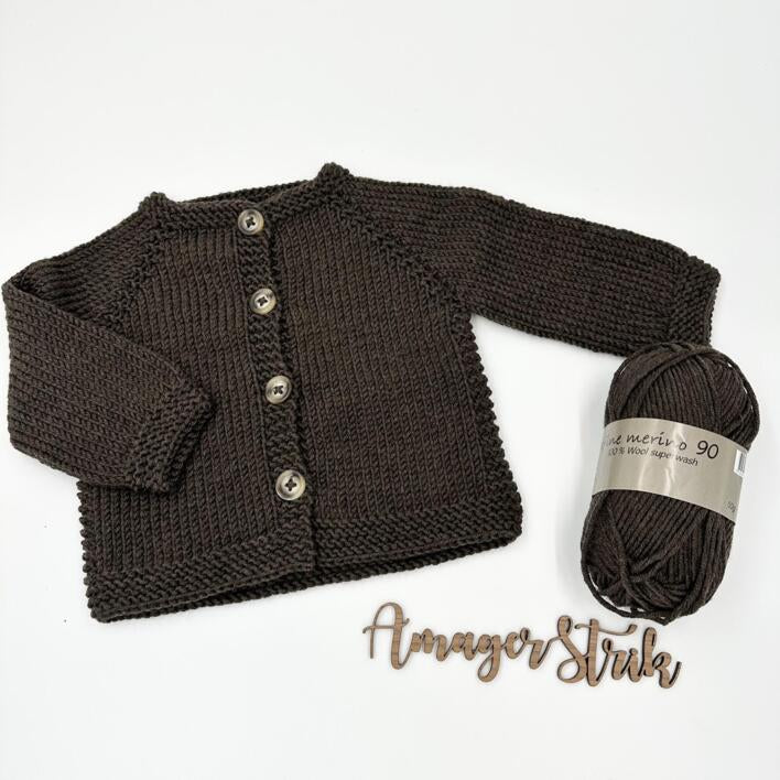 Begynder trøje str.3/6 mdr i Extrafine merino 90.