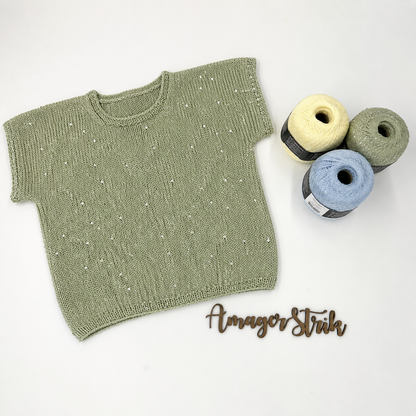 Strikkekits til Paillette top i Filo Paillettes