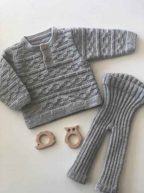 Strikkekit til William's stolpebluse og ribgamacher i Blend Bamboo