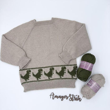 Strikkekits til Dino sweater i Merino Cotton