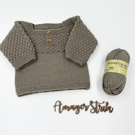 Strikkekits til Morfars sweater i Extrafine merino 120