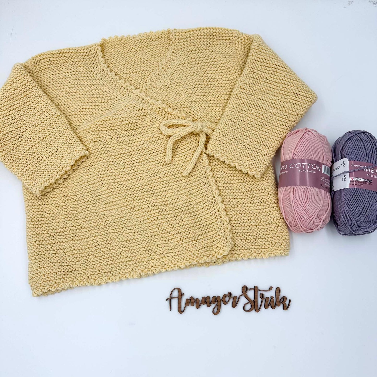 Strikkekits til Slå om trøje junior i Merino Cotton