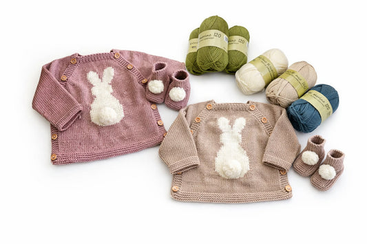 Strikkekits til kanintrøjen i Extrafine merino 120