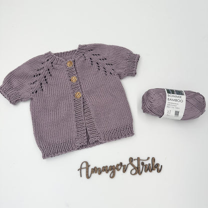 Strikkekits til Alma´s kortærmet cardigan i Bommix Bamboo