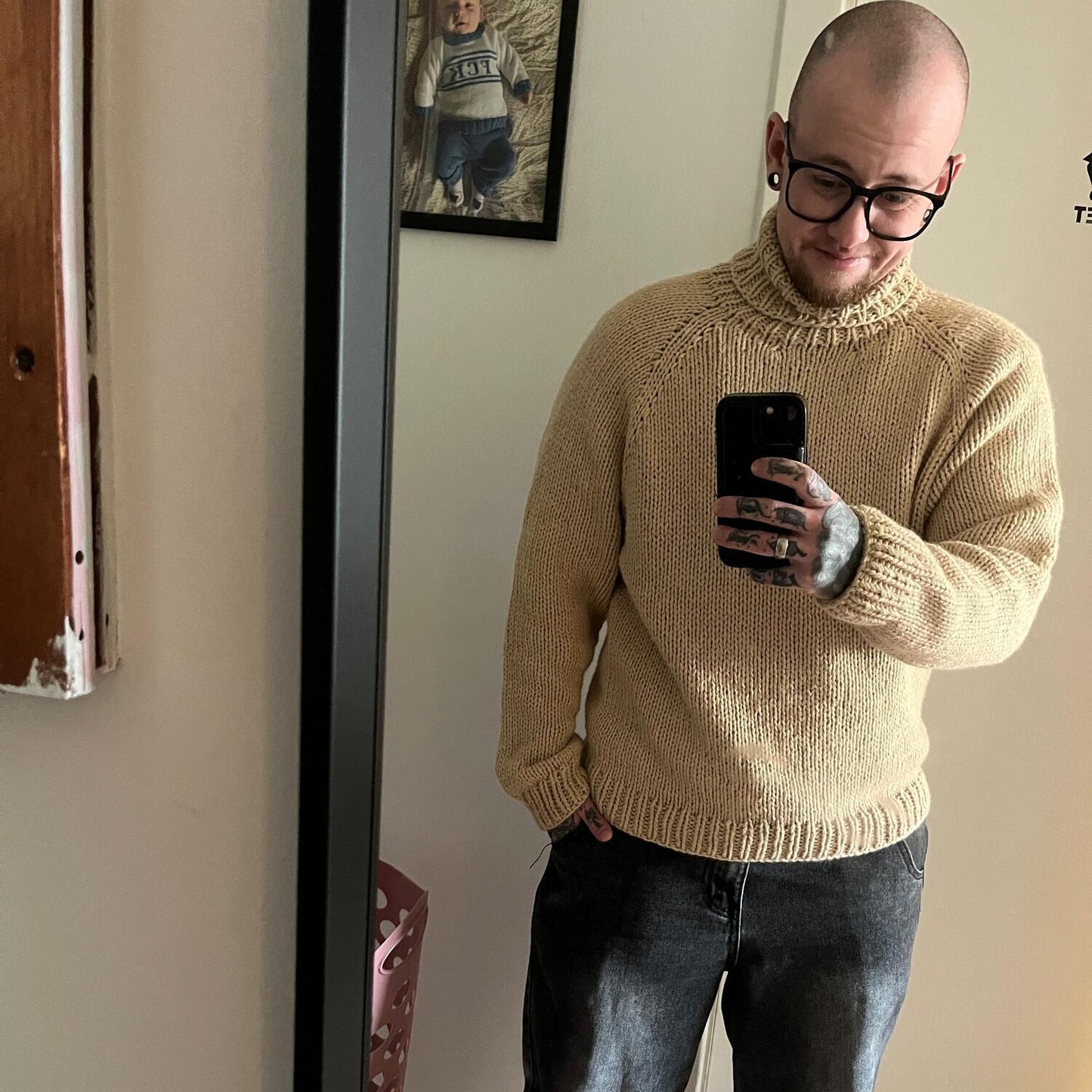 Strikkekits til Jamie's chunky sweater i Cashmere soft touch