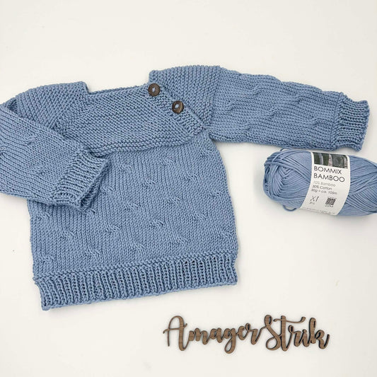 Top down snoningsbluse str. 6/9 mdr i Bommix Bamboo