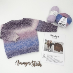 Strikkekits til Bamsesweater i Syrenfarver