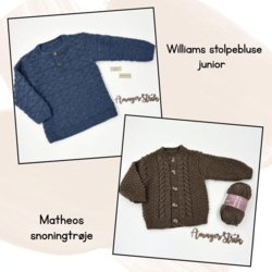 Opskrifter til William's stolpebluse og Matheo's snoningstrøje