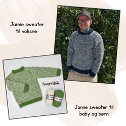 Opskrifter til Jamie's sweater til babyer, børn og voksne
