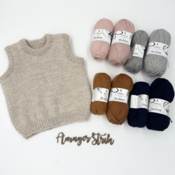 Strikkekits til Jamie´s vest i Anina og Alva