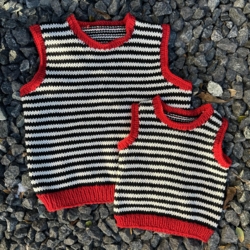 Strikkekits til Zebra vest i Merino Cotton