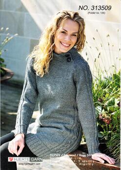 Opskrift lang sweater med snoninger i Ragg strømpegarn eller Inca Wool