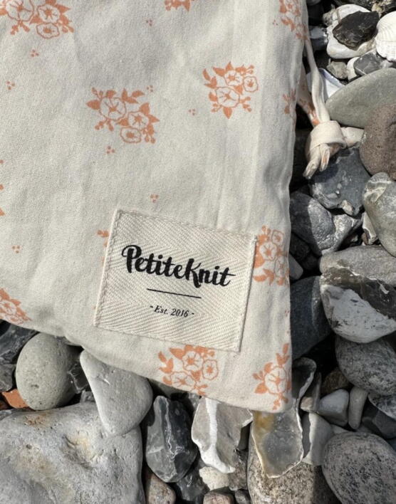 Knitters String Bag - Apricot Flower - PetiteKnit