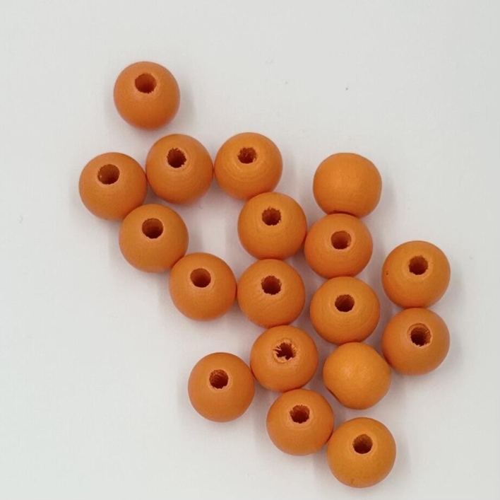 10 mm orange træperler