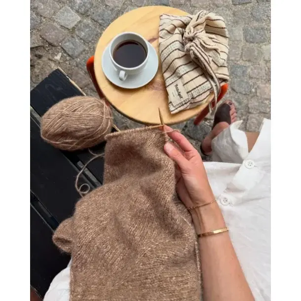 Knitters String Bag - Striped Seersucker - PetiteKnit