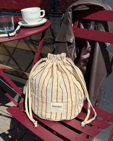 Knitters Project Bag - Striped Seersucker - PetiteKnit