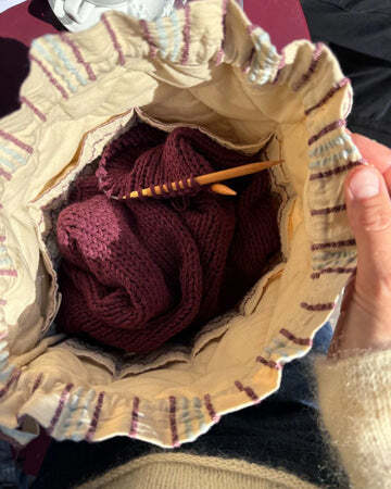 Knitters Project Bag - Striped Seersucker - PetiteKnit