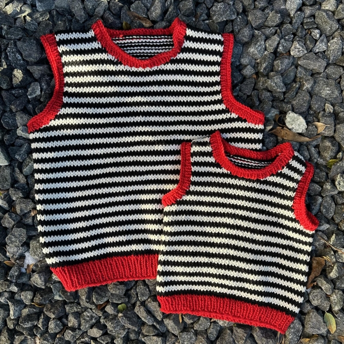Strikkekits til Zebra vest i Merino Cotton