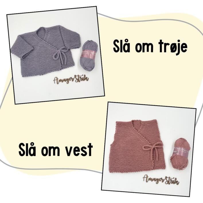 Opskrifter til Slå om trøje og vest i Merino Cotton