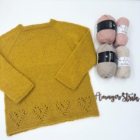 Strikkekits til Hjerte sweater junior i 1. Class Cashmere og Alva