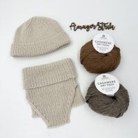 Strikkekits til Beanie hue-sæt i Cashmere Soft Touch
