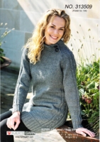 Opskrift lang sweater med snoninger i Ragg strømpegarn eller Inca Wool