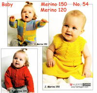 Babyhæfte nr. 54 i Extrafine merino 150 og 120